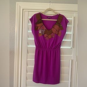 Gianni Bono size small purple beaded (top portion) dress